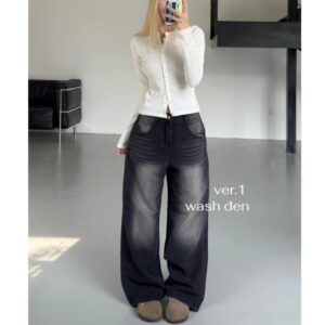 Quần Jean Ống Suông wash màu tôn dáng form unisex nam nữ - CoBaShop