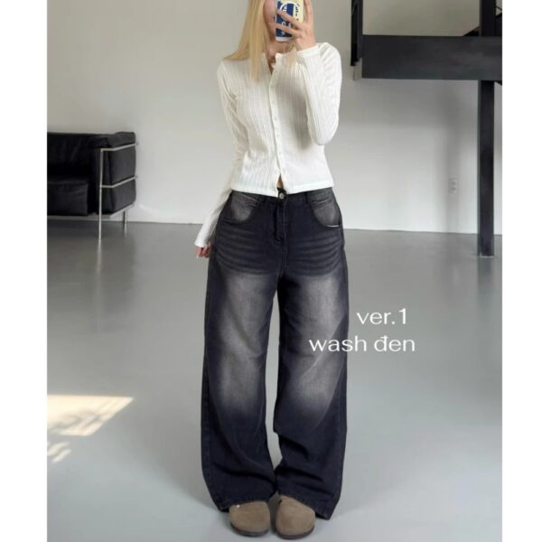 Quần Jean Ống Suông wash màu tôn dáng form unisex nam nữ - CoBaShop