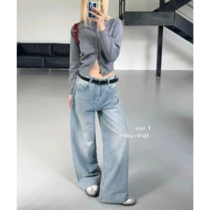 Quần Jean Ống Suông wash màu tôn dáng form unisex nam nữ - CoBaShop