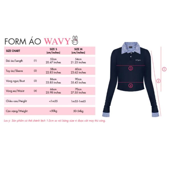 Áo thun polo phối sơ mi sọc caro tay dài thu đông WAVY thêu chữ - CoBaShop