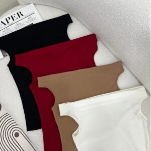 Áo croptop nữ tay ngắn kiểu lệch vai gấp nhún thun tăm mịn co dãn - CoBaShop