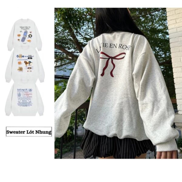 Áo Sweater Nỉ 2 Da BST Xám Tiêu Ko Đổ Lông, Thích Hợp 4 Mùa - CoBaShop