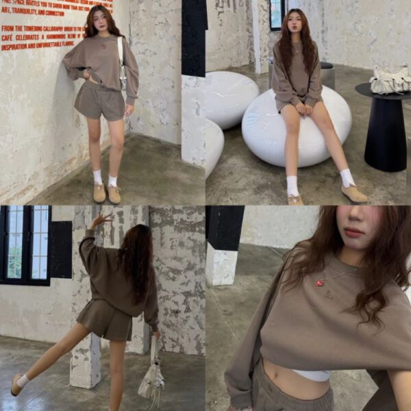 Áo Sweater Nỉ Chân Cua Thêu Chữ Form Boxy Đi Viền 2 Bên (2 SIZE) - CoBaShop
