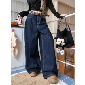 Quần Jean Ống Siêu Rộng Màu Xanh Than Hàng QC Chất mềm - CoBaShop