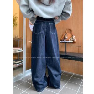 Quần Jean Ống Siêu Rộng Màu Xanh Than Hàng QC Chất mềm - CoBaShop