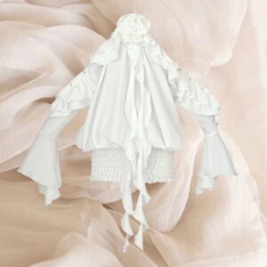 Đầm bí cổ yếm cổ bèo nhún thun GLORIOUS chất liệu đũi vân mây hạn chế nhăn tôn dáng - CoBaShop