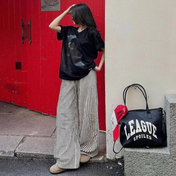 Quần dài kẻ sọc STRIPE PANTS ống rộng phong cách streetwear - CoBaShop