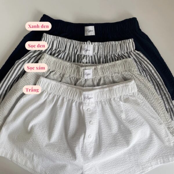 Quần Đùi Nữ Form Ngắn Tôn Dáng Nhiều Màu Pepper Clothing Quần Short Nữ Mặc Nhà Kẻ Sọc Trendy Mùa Hè - CoBaShop