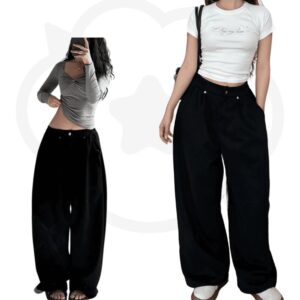 Quần Nỉ Ống Rộng Cạp Chun Phong Cách Hàn Quốc - CoBaShop