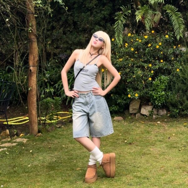 Quần Short Jeans lửng wash cạp thấp ống rộng form unisex nam nữ - CoBaShop