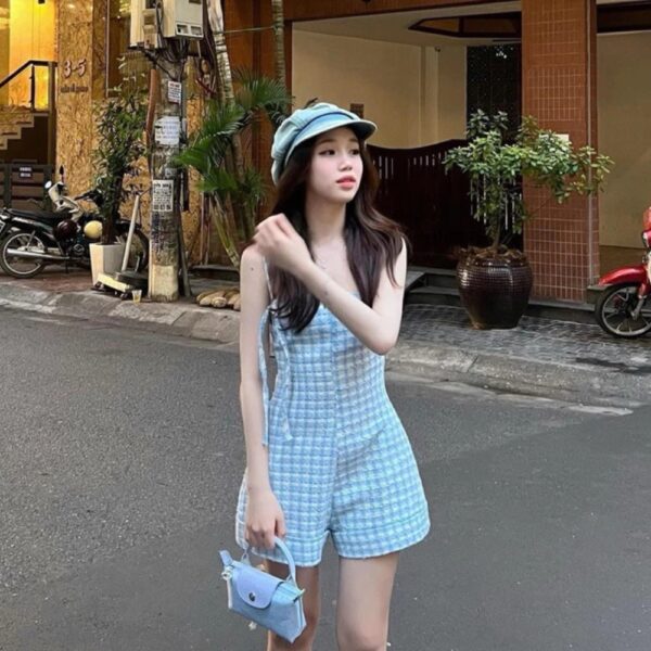 Set bộ đùi Jumpsuit hai dây nữ dáng ngắn Tiểu thư - CoBaShop