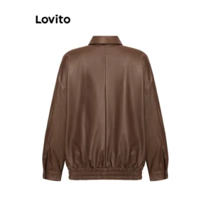 Áo khoác da khóa kéo trơn đơn giản cho nữ - CoBaShop