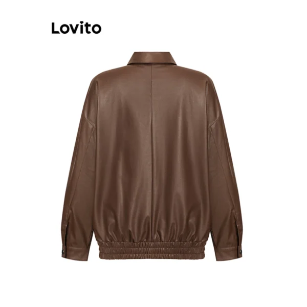 Áo khoác da khóa kéo trơn đơn giản cho nữ - CoBaShop