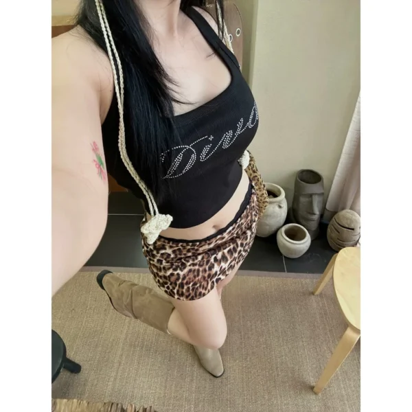 Áo ba lỗ nữ DIVA đính đá lấp lánh form croptop ôm body tôn dáng