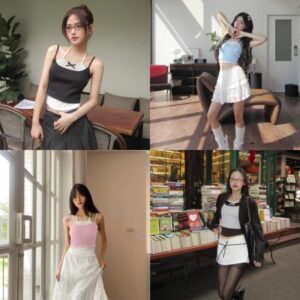 Áo hai dây Kill System cột nơ phối màu Tiffany chất thun co giãn - CoBaShop