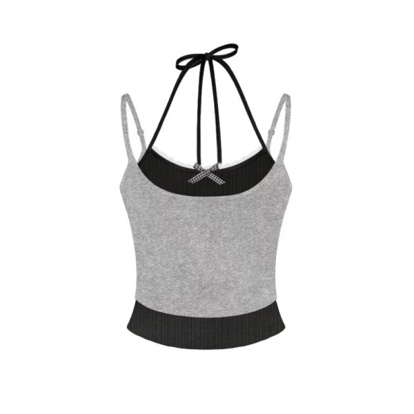 Áo hai dây Kill System cột nơ phối màu Tiffany chất thun co giãn - CoBaShop