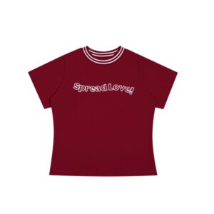 Áo Thun Baby Tee Pread Love Chất Cotton Phối Cổ Viền 4 Màu - CoBaShop
