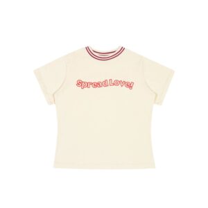 Áo Thun Baby Tee Pread Love Chất Cotton Phối Cổ Viền 4 Màu - CoBaShop