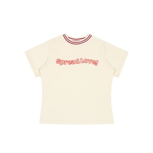Áo Thun Baby Tee Pread Love Chất Cotton Phối Cổ Viền 4 Màu - CoBaShop