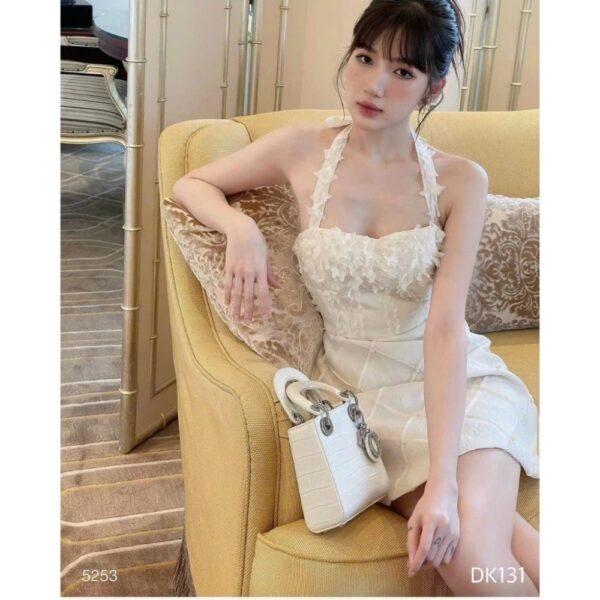 Đầm dự tiệc cổ yếm phối hoa nổi Sakura Dress - CoBaShop