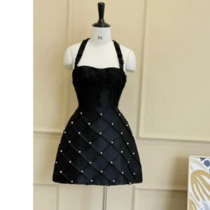 Đầm dự tiệc cổ yếm phối hoa nổi Sakura Dress - CoBaShop