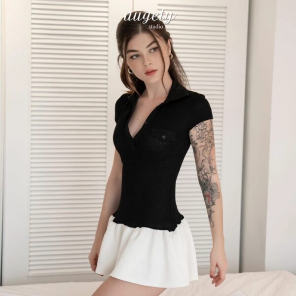 Đầm Xòe Cổ Polo Thun Ôm Tặng Kèm Quần Bảo Hộ - CoBaShop