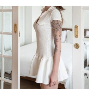 Đầm Xòe Cổ Polo Thun Ôm Tặng Kèm Quần Bảo Hộ - CoBaShop