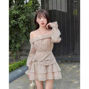 Jump trễ vai tay phồng phối nơ - CoBaShop