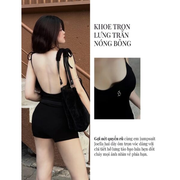 Jumpsuit hai dây hở lưng nữ dáng ôm thời trang gợi cảm nhiều màu tôn da - CoBaShop