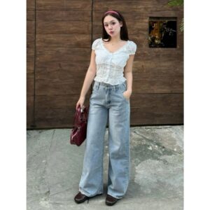 Quần Jeans Ống Rộng Tôn Dáng Quần Bò Wash Màu Unisex Thời Trang Nam Nữ - CoBaShop