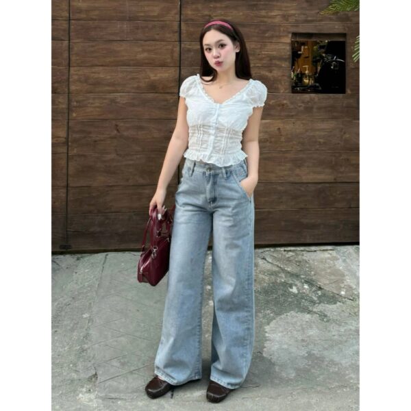 Quần Jeans Ống Rộng Tôn Dáng Quần Bò Wash Màu Unisex Thời Trang Nam Nữ - CoBaShop